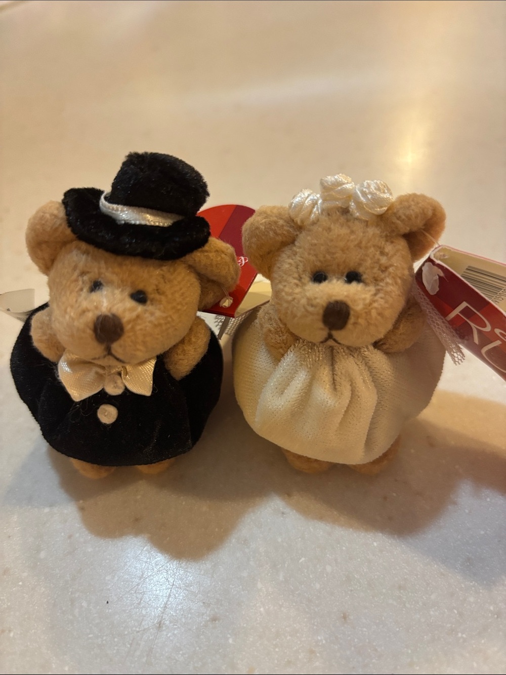 Russ Wedding Tag Bear Pair